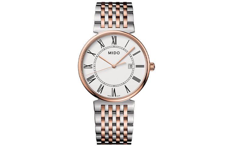 MIDO Dourui Collection Quartz Movement Women's Watch 38mm White Dial PVD Coating Watch Case