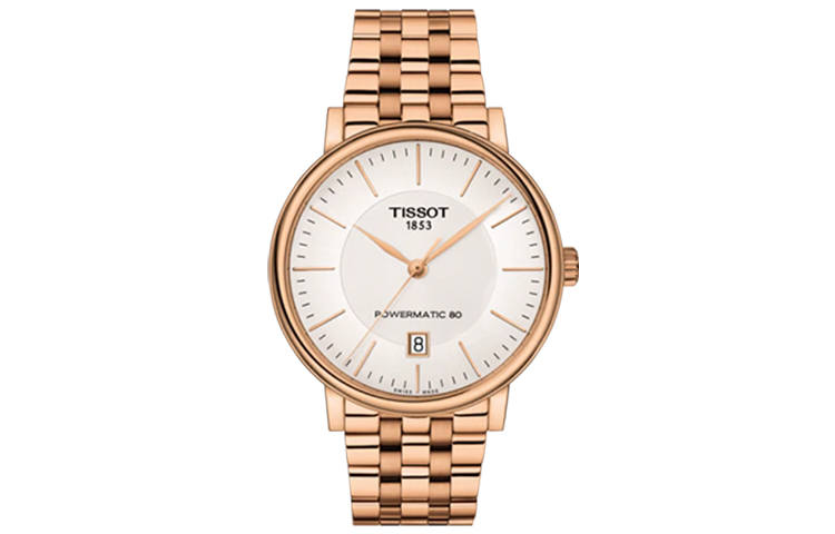 TISSOT Automatic Mechanical Movement Men's Watch 40mm White Dial Stainless Steel Case Steel Strap