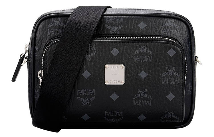 MCM Aren Leather Crossbody Bags Women's Black