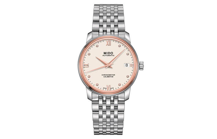 MIDO Baroncelli Collection Automatic Mechanical Movement 30m Waterproof Women's Watch 34mm White Dial