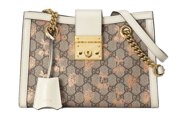 GUCCI Padlock Canvas With Leather Tote Bag, Shopping Bag, Shoulder Bag, Crossbody Bag, Handbag Women's Ebony & White