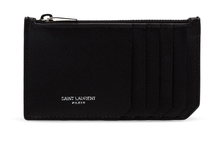 SAINT LAURENT Cow Leather Card Holder Men's Black