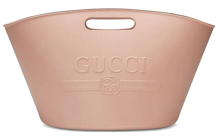 GUCCI Rubber Material Basket Bag Handbag Large Women's Pink/Candy
