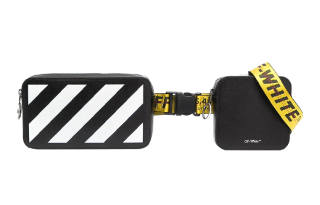 OFF-WHITE OFF WHITE Diag Striped Industrial Belt Strap Belt Bag Black/White/Yellow
