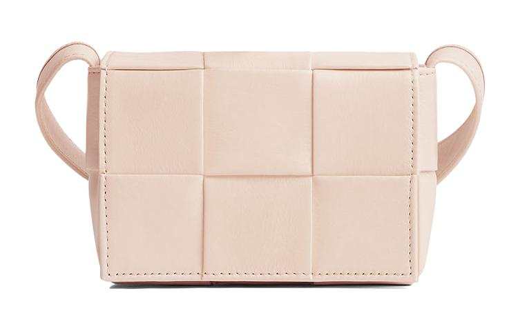 Bottega Veneta Cow Leather With Fabric Crossbody Bags Mini Women's Light Pink
