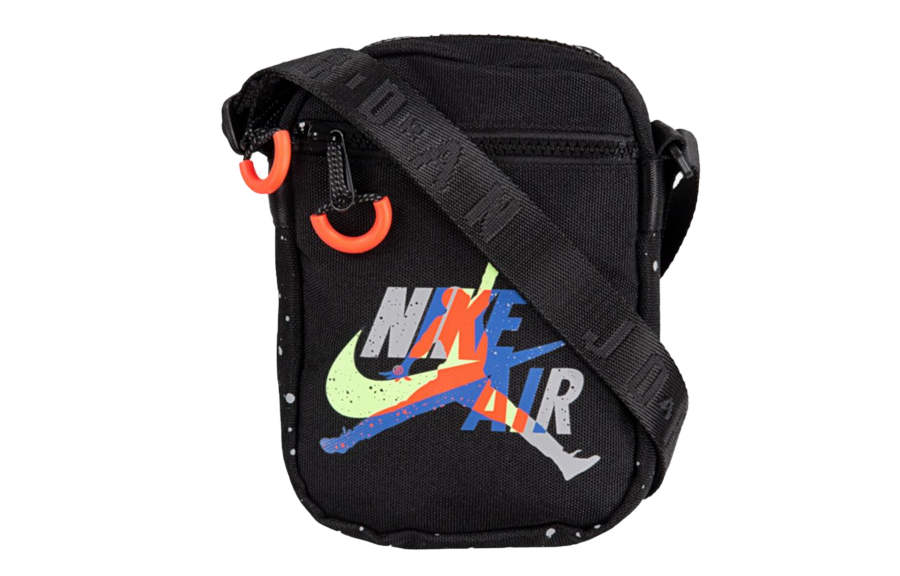 Jordan Jordan Polyester Cell Phone Pouch, Shoulder Bag, Crossbody Bag Regular Unisex Black/Infrared/Elegant Gray