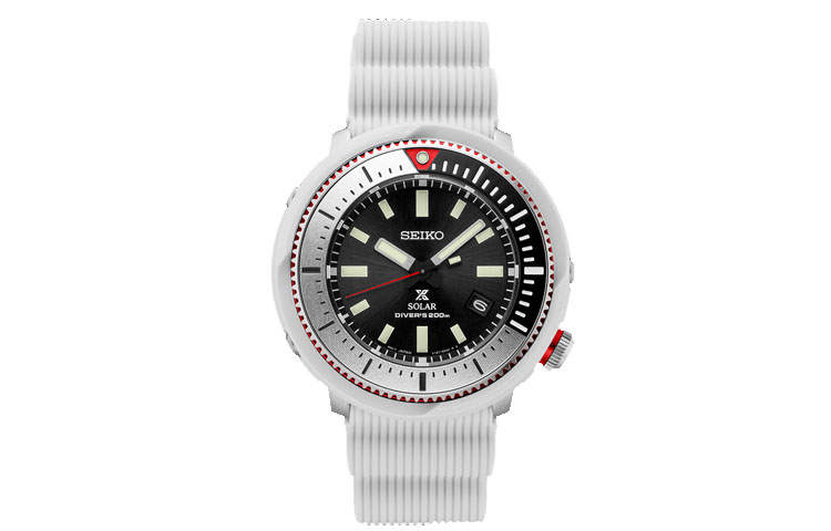 SEIKO PROSPEX Business Solar Quartz Movement Silicone Strap Watch Men's Watches Black Dial