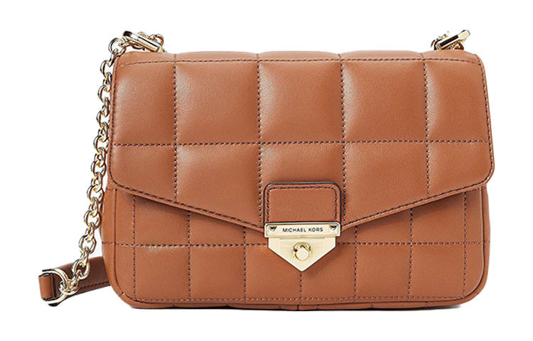 MICHAEL KORS Luggage Collection Sheepskin Shoulder Bag, Crossbody Bag Women's Leather Brown