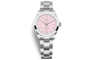 ROLEX Smooth Bezel, Oyster Perpetual Type Automatic Mechanical Movement Women's Watch 31mm Pink Watch Dial