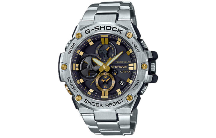 CASIO CASIO G STEEL Collection Dual Display Disk Steel Of The Heart Solar Quartz Movement Stainless Steel Strap