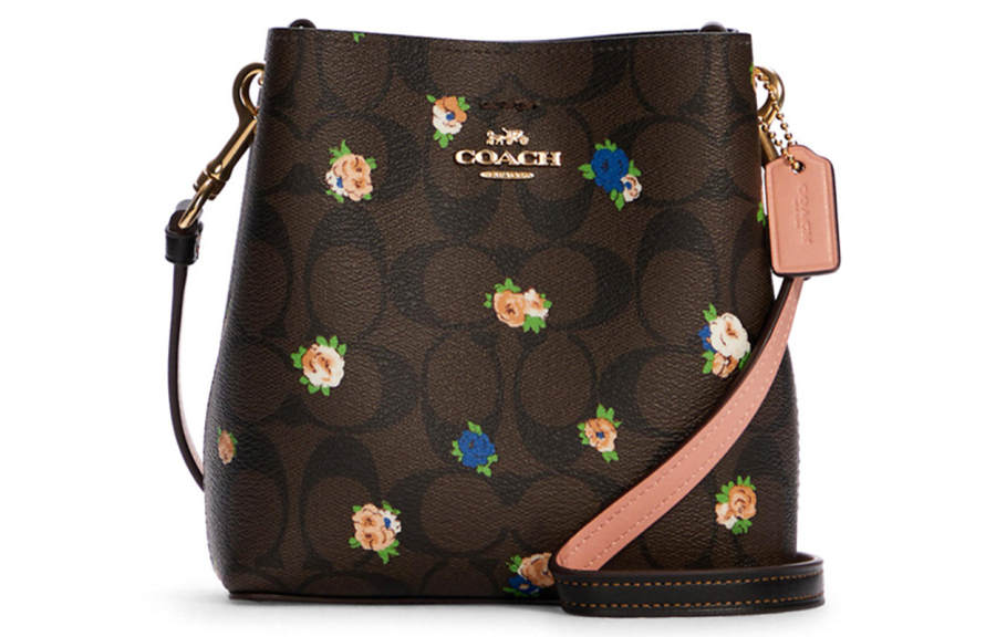 COACH Mini Town Bucket Bag Rose Print