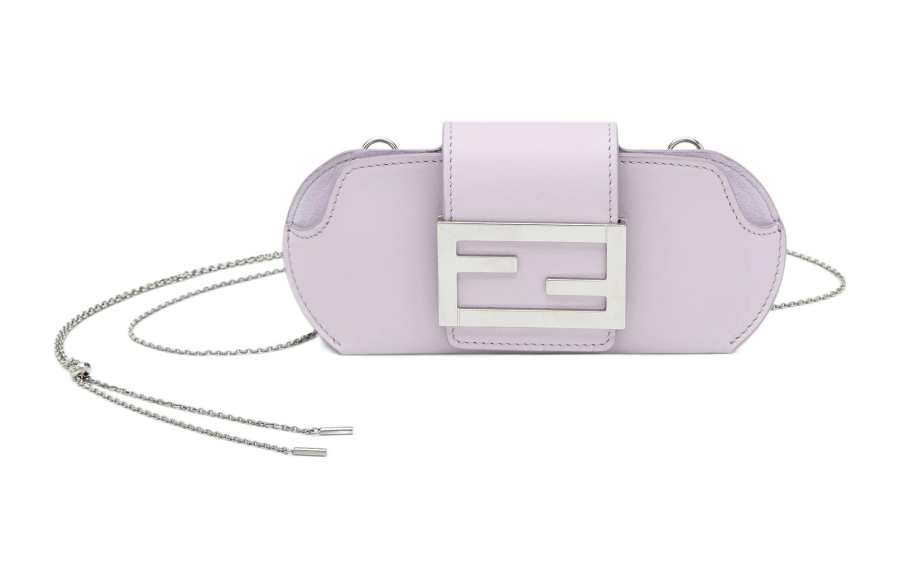 FENDI Baguette Calfskin Eyeglass Case And Eyeglass Pouch Men's Light Purple