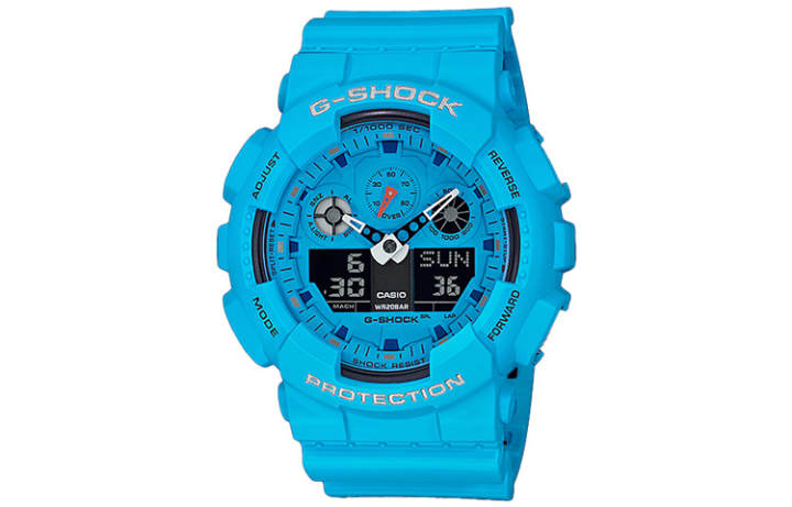 CASIO CASIO Women's Liquid Crystal/Analog Dual Display Series Blue Watch GA-100RS-2A