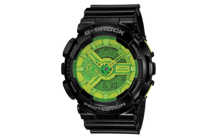 CASIO CASIO Women's Liquid Crystal/Analog Dual Display Series Green Watch GA-110B-1A3PR