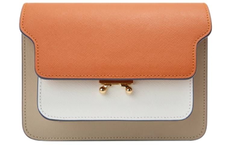 MARNI Cow Leather Crossbody Bags Women's Light Khaki & Brown