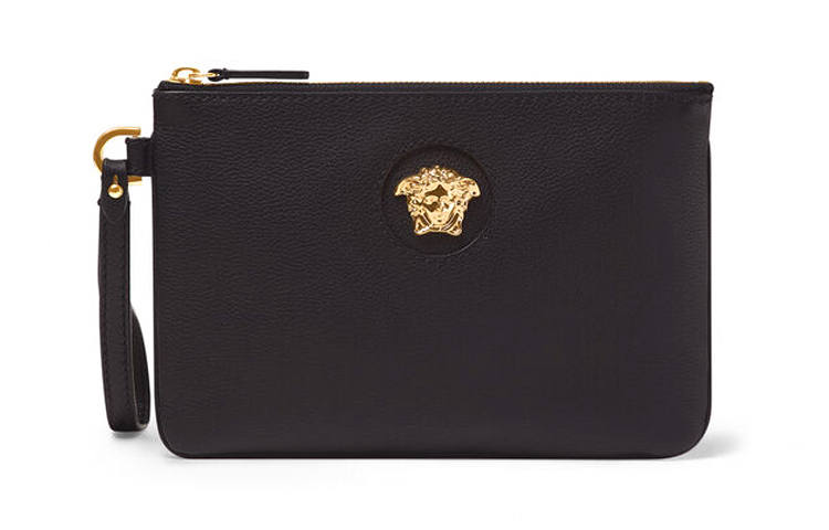 VERSACE La Medusa Cow Leather Coin Purse, Clutch Regular Women's Black