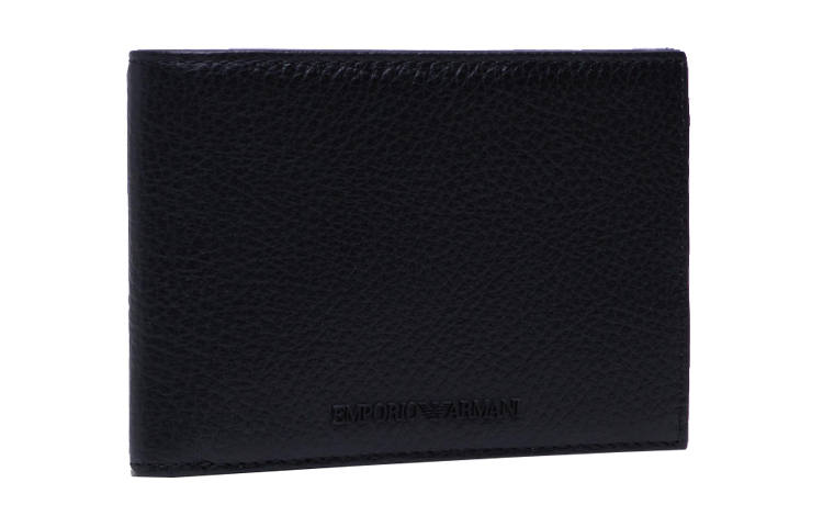 EMPORIO ARMANI Cow Leather Wallet Men's Black