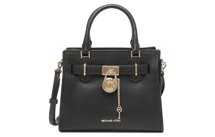 MICHAEL KORS Hamilton Leather Shoulder Bag, Crossbody Bag, Handbag Regular Women's Black