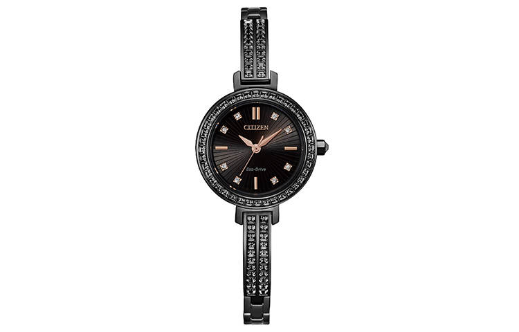CITIZEN Light Powered Quartz Movement Stainless Steel Strap Watch Women's Watch Black Dial