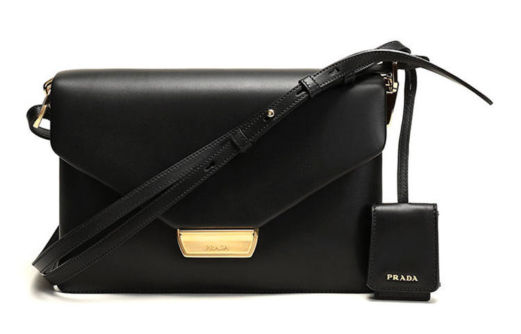 PRADA PRADA Leather Shoulder Bag Women's Black