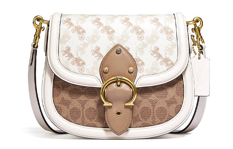 COACH Beat Artificial Leather Crossbody Bags Small Women's White Brown Multicolor