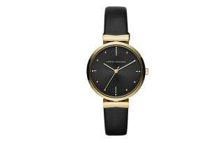 ARMANI EXCHANGEAE ARMANI Wrist Watches Quartz Movement Leather Strap Black Dial Women's Watch Box