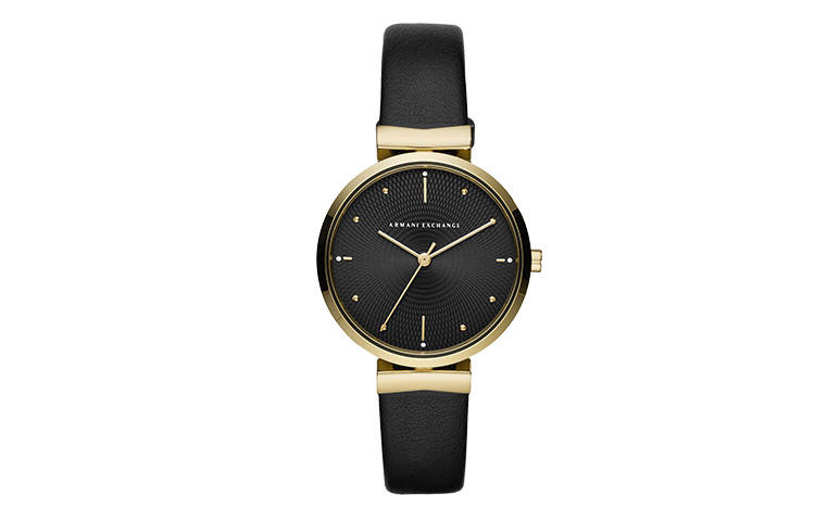 ARMANI EXCHANGE ARMANI EXCHANGEAE ARMANI Wrist Watches Quartz Movement Leather Strap Black Dial Women's Watch Box