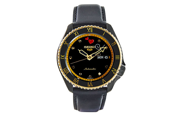 SEIKO SEIKO5 Mechanical Movement Leather Strap Watch Men's Watches Black Dial