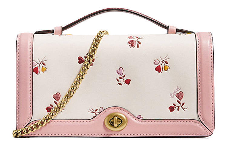 COACH Riley Leather Handbag, Shoulder Bag, Crossbody Bag Small Women's Cherry Blossom Pink