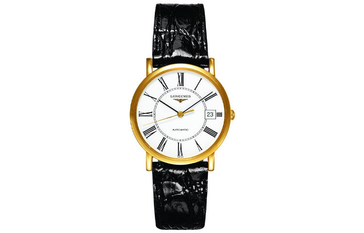 LONGINES Lvya Collection Automatic Mechanical Movement Men's Watches Watch 34.5mm White Dial 18K Gold Watch Case