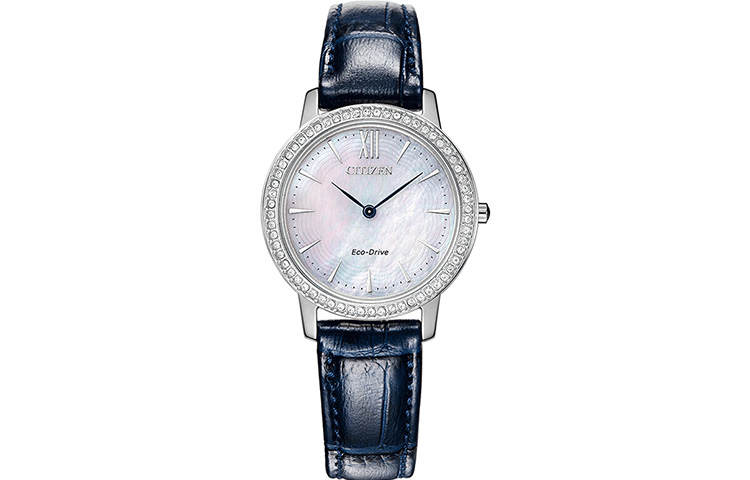 CITIZEN Ecology Drive Collection Light Powered Quartz Movement Cow Leather Strap Watch 29.5mm