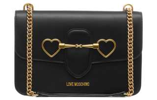 LOVE MOSCHINO Polyurethane Shoulder Bag, Crossbody Bag Women's Black