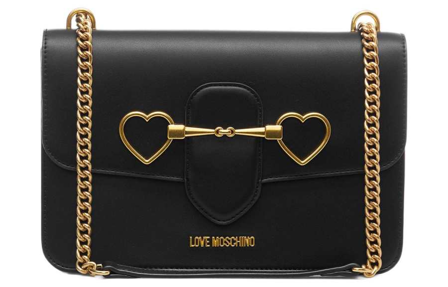 LOVE MOSCHINO Polyurethane Shoulder Bag, Crossbody Bag Women's Black