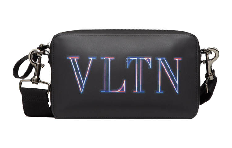 Valentino VLTN Leather Handbag, Shoulder Bag, Crossbody Bag Men's Black