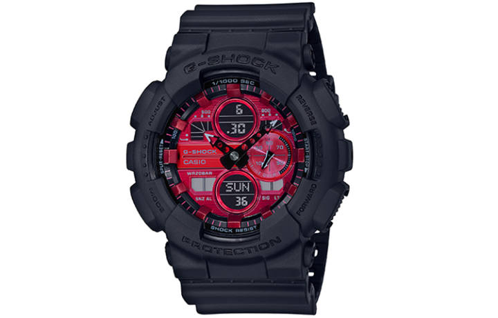 CASIO CASIO Men Liquid Crystal/Analog Dual Display Series Red Watch