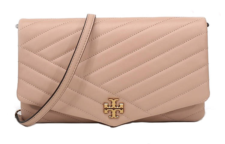 TORY BURCH Kira Quilting Sheepskin Clutch Handbag, Shoulder Bag Women's Flesh Pink