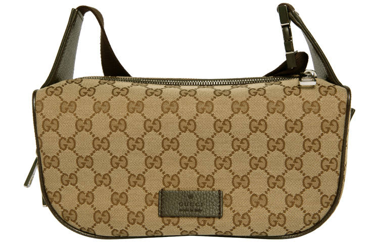 GUCCI Neo Vintage Canvas With Leather Messenger Bag Shoulder Bag, Crossbody Bag Unisex Ebony & Brown