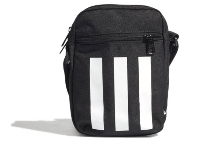 Adidas Adidas Stripes Polyester Small Square Bag, Crossbody Bag, Shoulder Bag Unisex Black White