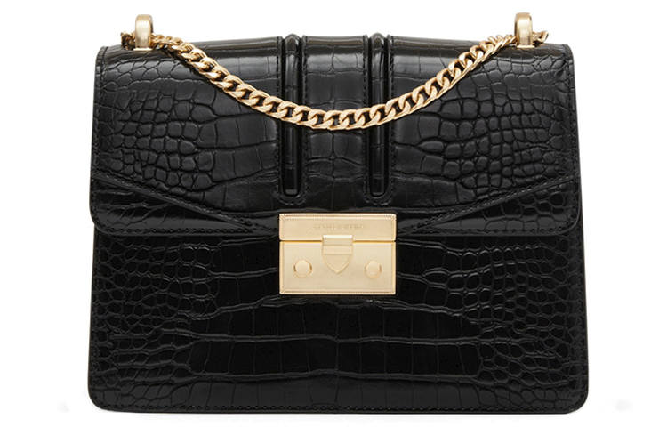 CHARLES&KEITH Polyurethane Crossbody Bag, Bacchus Bag, Shoulder Bag Women's Black