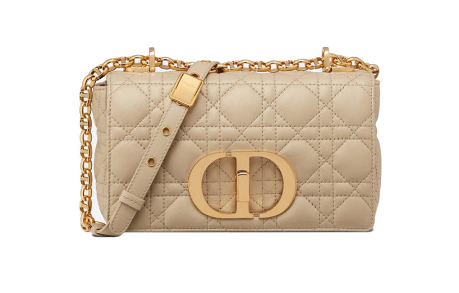 DIOR Caro Soft Cow Leather Portable Crossbody Bag, Shoulder Bag Women's Beige