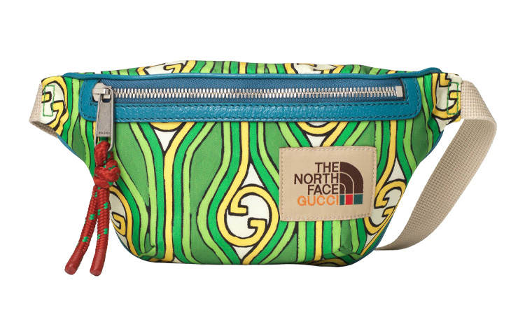 GUCCI X The North Face Collaboration Nylon Fanny Pack Unisex Green Blue