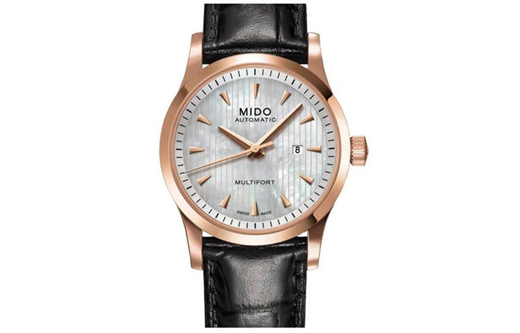 MIDO Helm Automatic Mechanical Movement 50m Waterproof Women's Watch 31mm Gray Dial PVD Coating Watch Case