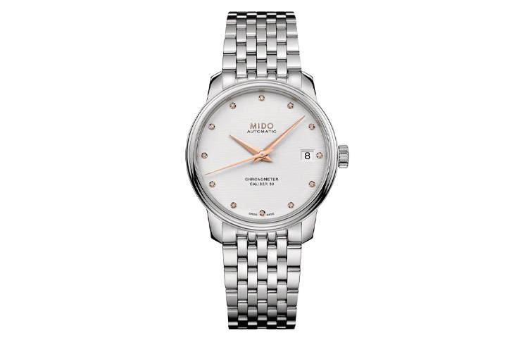 MIDO Baroncelli Automatic Mechanical Movement Women's Watch 34mm White Dial Stainless Steel Watchband