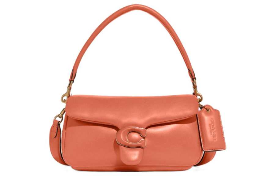 COACH Tabby Leather Cloud Bag, Crossbody Underarm Pillow Bag, Shoulder Bag Women's Light Coral