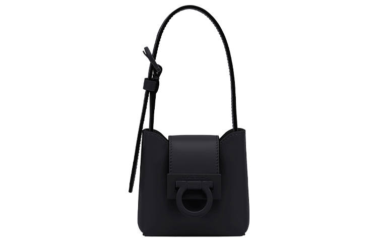FERRAGAMO Trifolio Cow Leather Crossbody Bag, Shoulder Bag Mini Women's Black