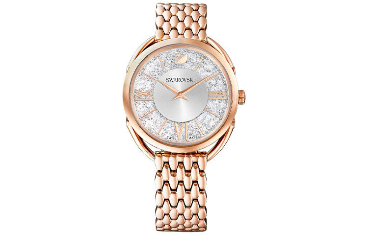 Swarovski Crystalline Glam Wrist Watches Quartz Movement Stainless Steel Strap Silver Dial Women's Watch