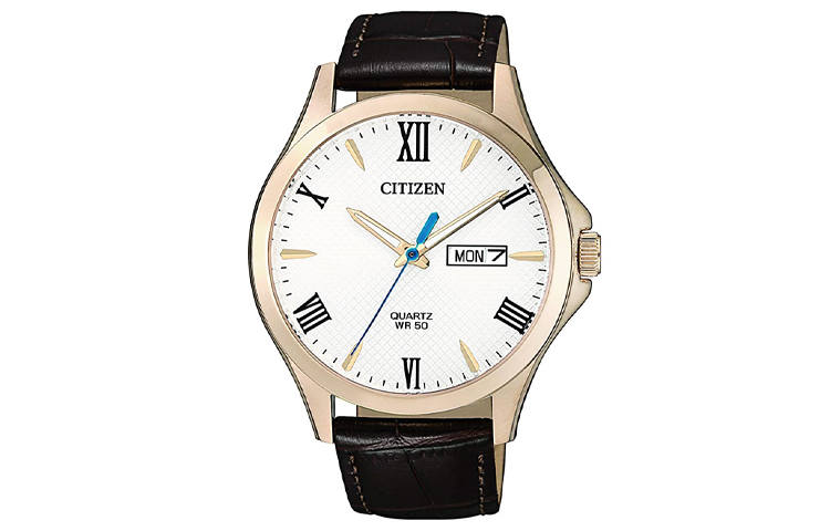 CITIZEN CITIZEN Quartz Movement Leather Strap Watch Men's Watches White Dial