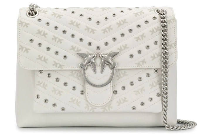 PINKO PINKO Cow Leather Shoulder Bag Small Women's White