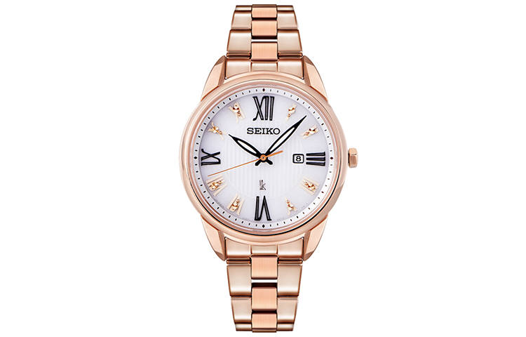 SEIKO Light Powered Quartz Movement Stainless Steel Watchband Watch Women's Watch White Dial