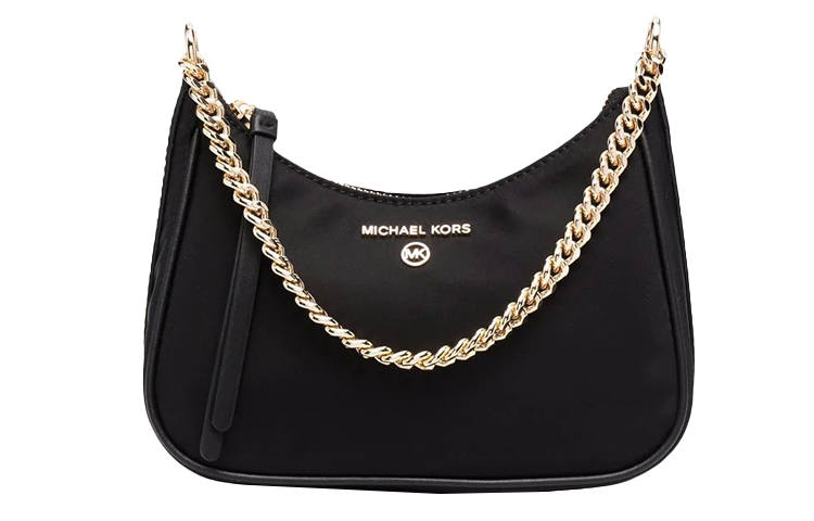 MICHAEL KORS Jet Set Charm Leather Trim Shoulder Bag, Handbag Small Women's Black